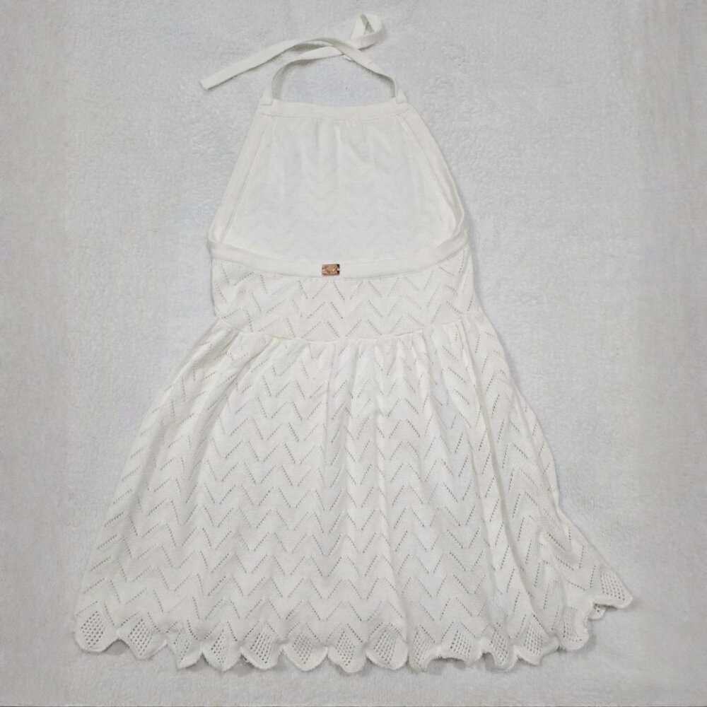 KNITS FOR LOVE & LEMONS ✦ White Chevron Knit Halter Top ✦ Scalloped Hem XS - Picture 7 of 13